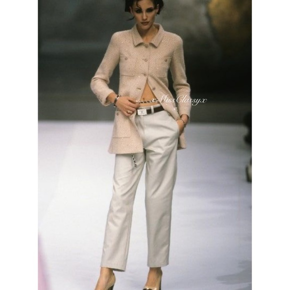 ✨Vintage Rare CHANEL 96P CC Logo Runway Collection Brown Leather Belt - Picture 13 of 15